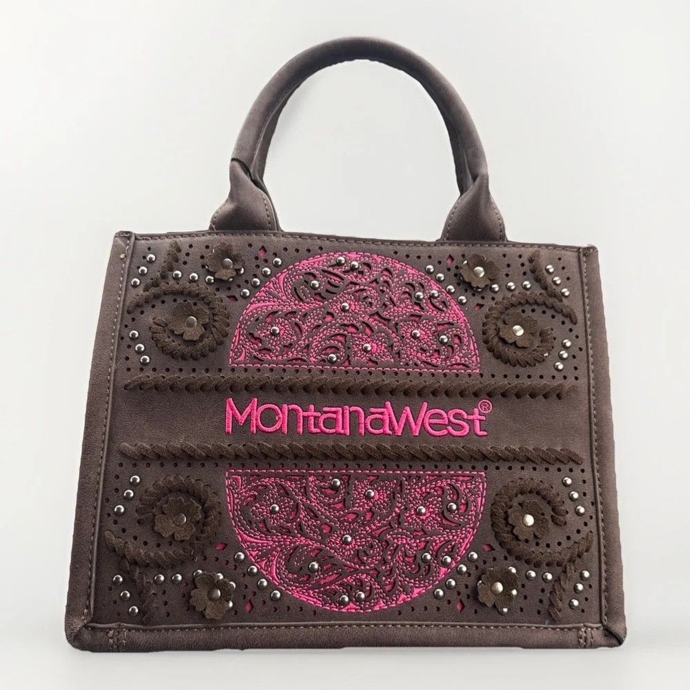 MW1266G-8120 Montana West Stunned Embossed Floral Concealed Carry Tote/Handbag